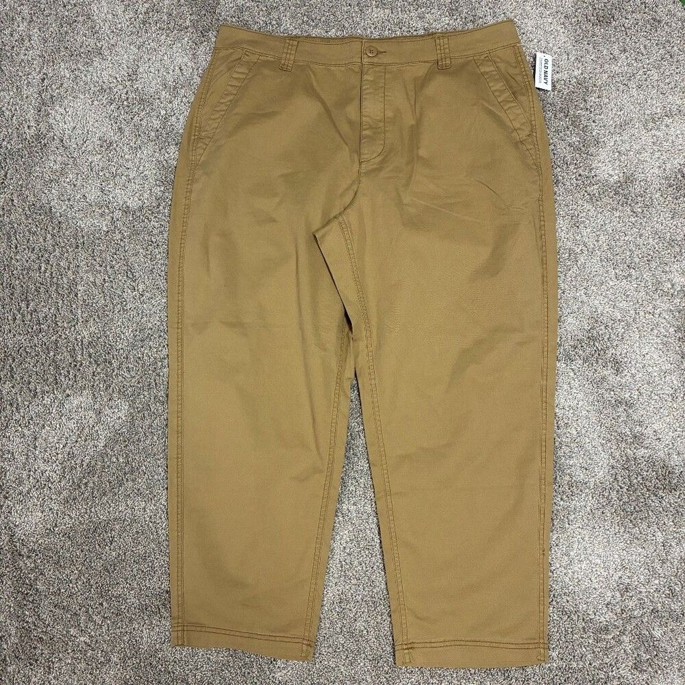 Old Navy OG Chino High-Rise Pants Womens XL Khaki Tan Cotton Stretch NWT Classic